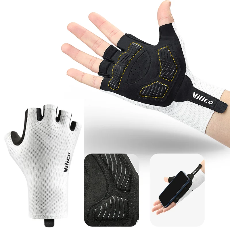 

New type of outdoor wear-resistant, anti slip, breathable riding gloves for men and women, half finger outdoor road cycling spor