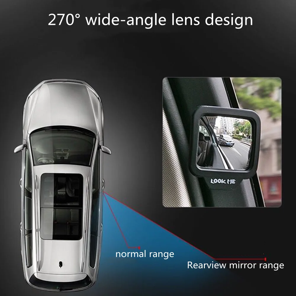 Parking Rear View Mirror Blind Spot Rearview Mirror Car Second Row 270 Degrees Adjustable Car Auxiliary Mirror HD Convex Mirror