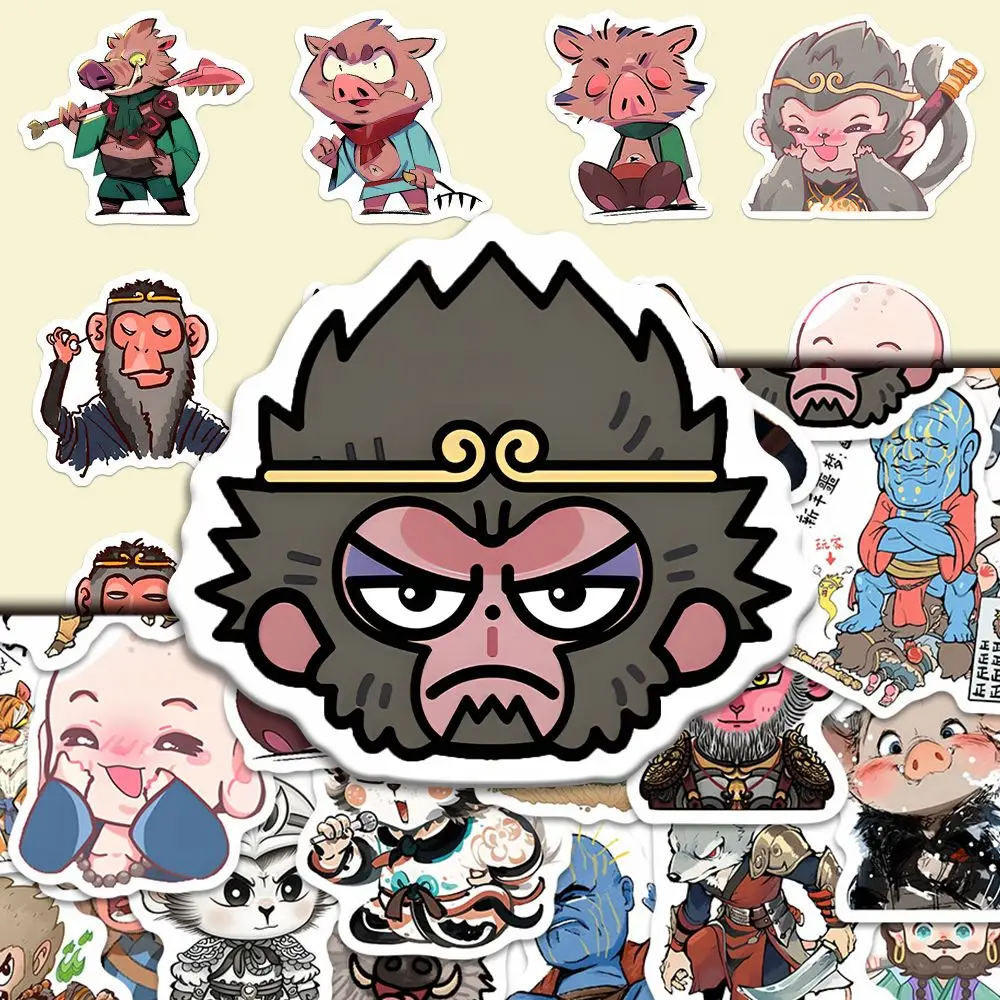 80pcs Cute Cartoon Anime Black Myth: Wukong Anime Stickers Decoration Laptop Phone Suitcase Notebook Label Stationery Sticker