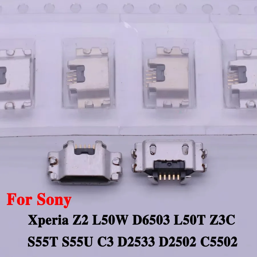 10Pcs Micro Usb Charger Charging Port Plug Dock Connector For Sony Xperia Z2 L50W D6503 L50T Z3C S55T S55U C3 D2533 D2502 C5502