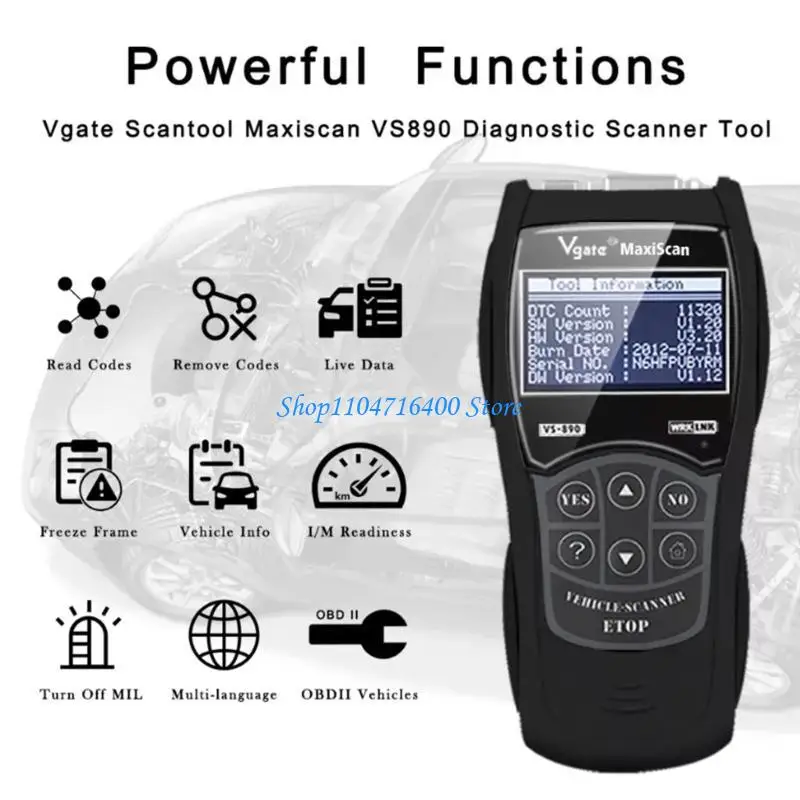 

y1gd Professional Auto Scanner Diagnostic Tool Code Reader for Quick Vehicle Troubleshooting Efficient Fault Detection VS890
