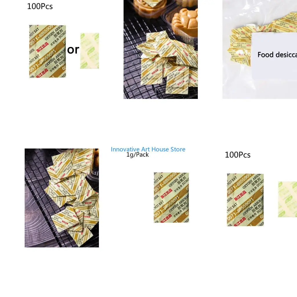 E1PC Mooncake Desiccant 100 Bags Moisture Storage Control Air Dryer for Delicious Moon Cake Long Term Storage