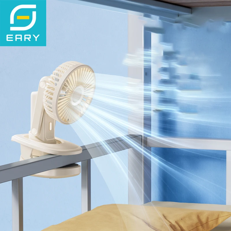 

Eary Portable Clip On Fan Mount for Desk 3000mAh Battery 3 Speed Wind Handheld Usb Rechargeable Fan Summer Mini Air Cooling Fan