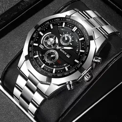 Men's watch, high-end minimalist steel belt light luxury men's quartz watch