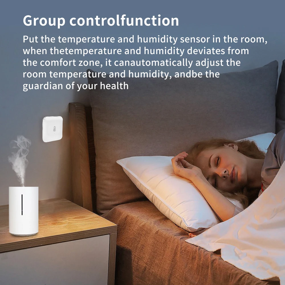 Lincukoo Tuya ZigBee Sensor Cerdas Suhu & Kelembapan Mini Alarm Suhu Tinggi dan Rendah Mendukung Smart Life