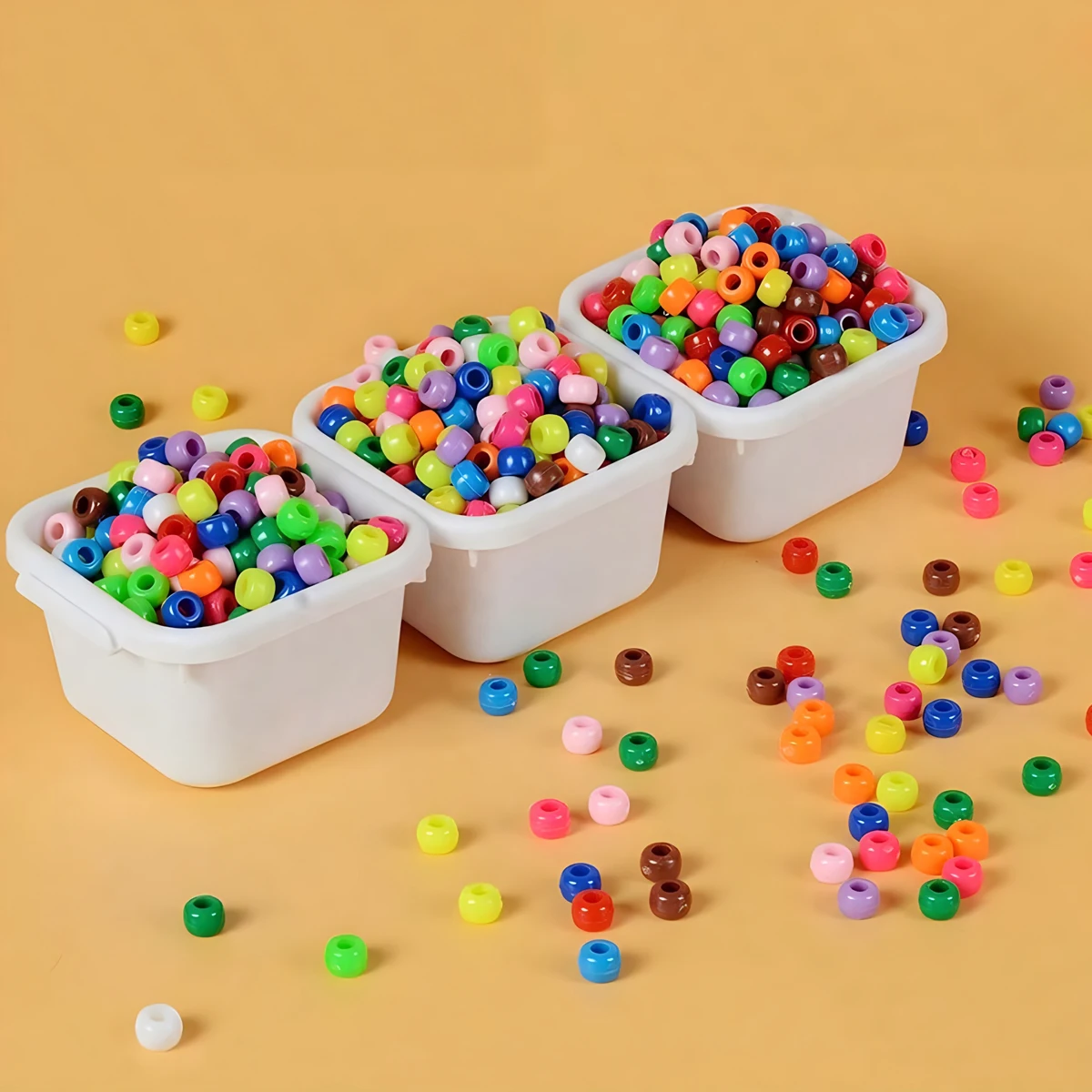 500pcs Pony Candy Colorful Plastic Beads For Jewelry Making DIY Hair Braiding, Bracelet Necklace Handicrafts Small Business image 4