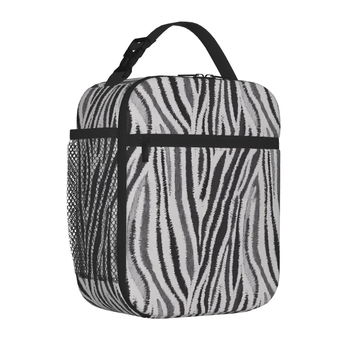 Bestselling Zebra Stripes Pattern Print Neutral Tone Cooler Lunch Bag Road Trip Thermal Lunch Bag