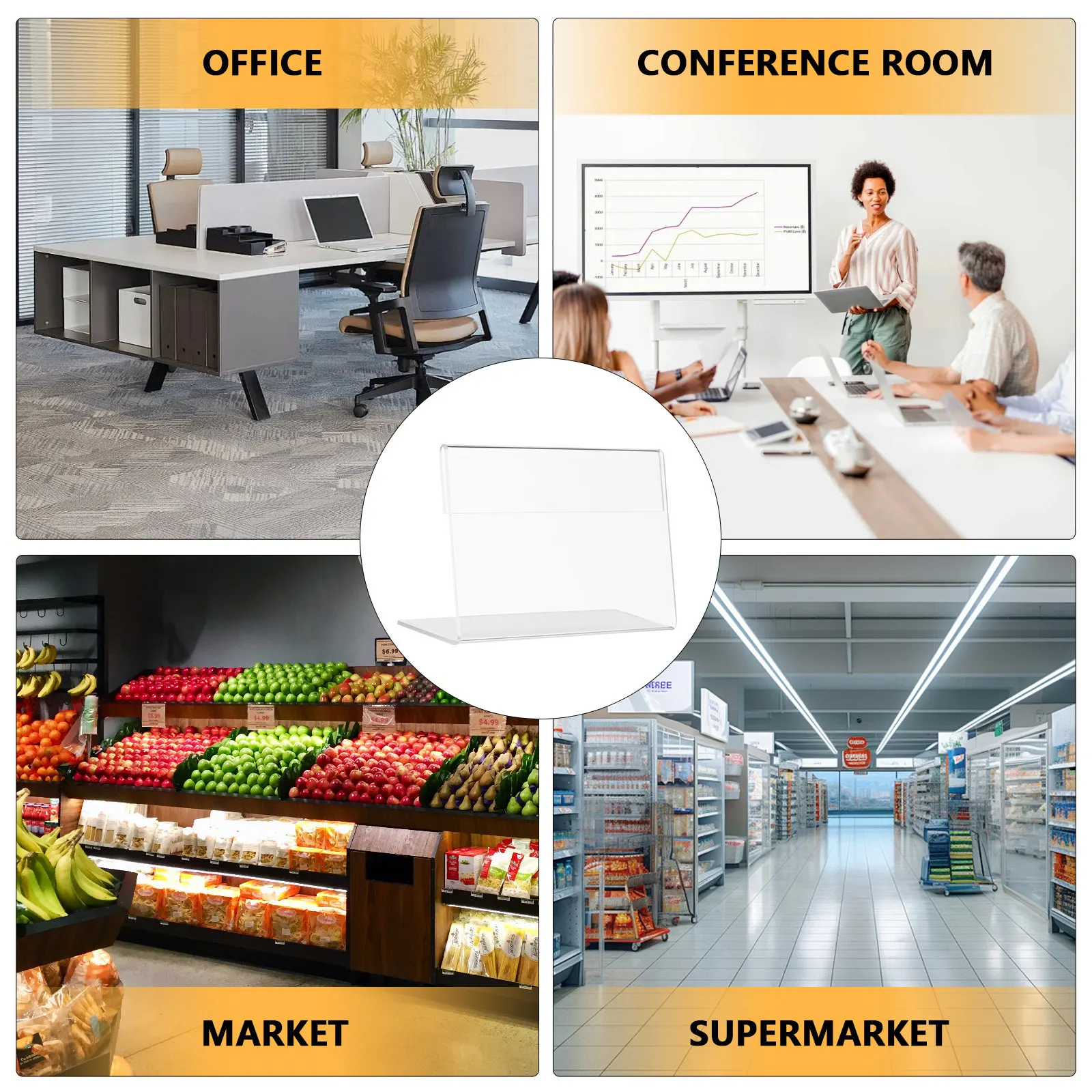 20Pcs Acrylic Sign Holders Clear Acrylic Label Holders for Food Buffet Retail Price Display Table Sign Stands Label Holder