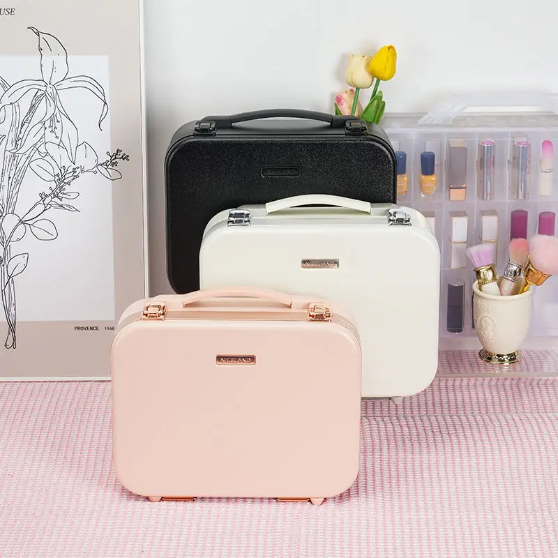 Portable Aluminum Travel Makeup Box Cosmetic Storage Case with LED Mirror & Detachable Partition for Cosmetics Makeup Brushes