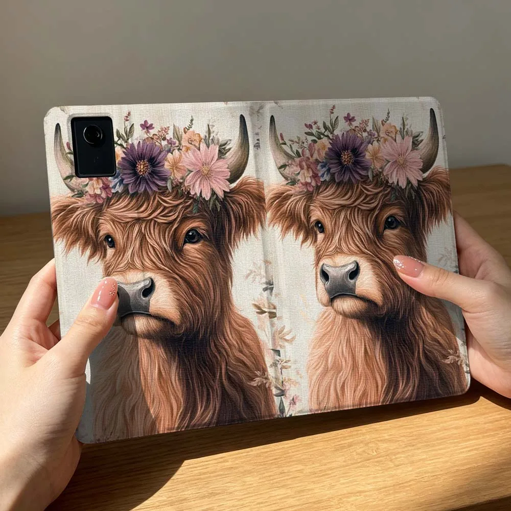 Highland Cow Paint Fashion For Xiaomi Poco Redmi Pad 8 2 4 5 6 6S 7 7S SE Pro 14 11 11.2 12.1 12.5 Inch Tablet Case