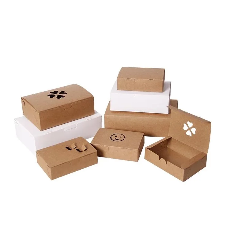 Kraft Paper Chicken Fry Packaging Box Film Coated Oil Resistant Fast Food Takeaway Box Eco-Friendly Food Container