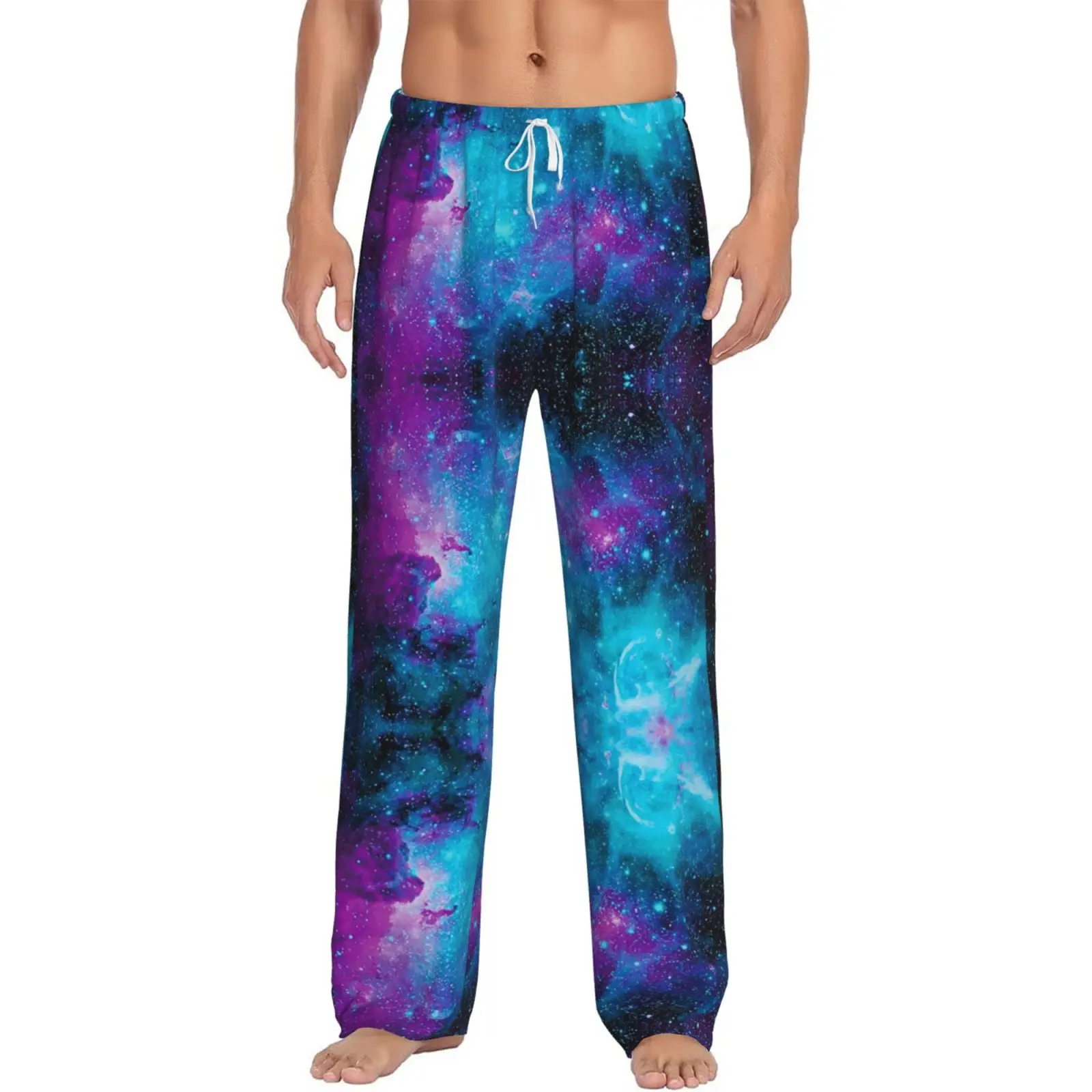 

Мужские домашние брюки для сна, индивидуальные крутые брюки с принтом галактики и карманами, удобные повседневные брюки для сна высокого качества