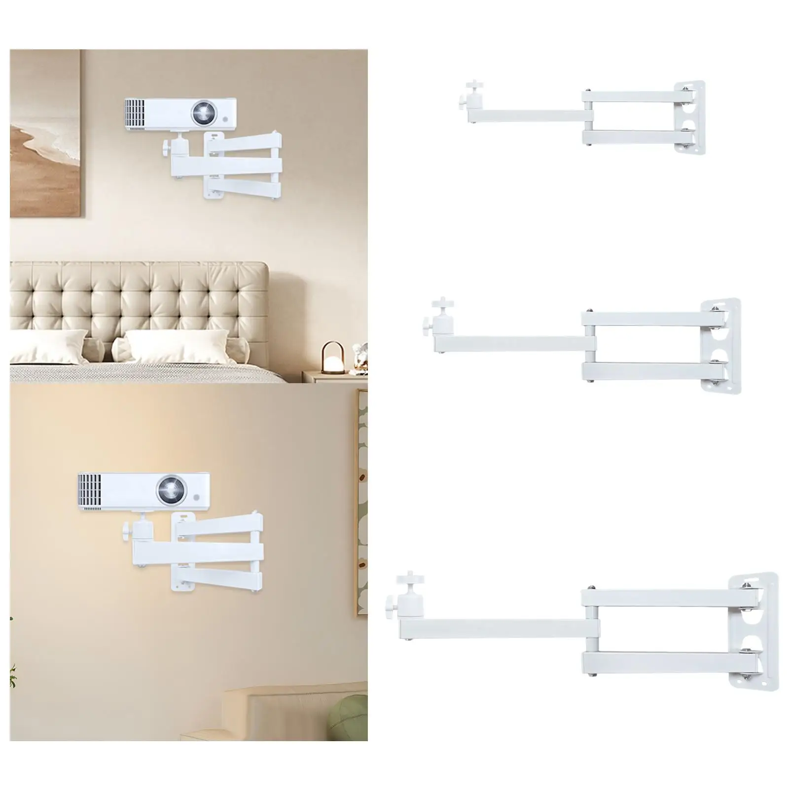 projector-wall-mount-bracket-heavy-duty-360°-rotatable-universal-foldable-projector-shelf-with-1-4-ball-head-for-office-home