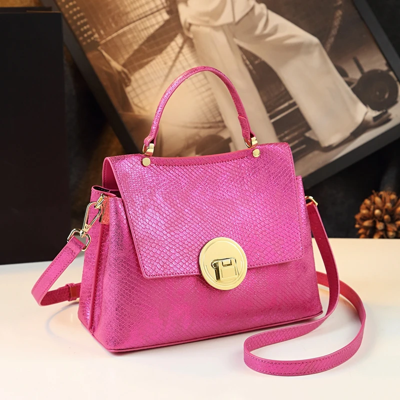 Luxury Fashion Brand Leather Women\'s Bag Trend Designer Ladies Handbags Small Shoulder Crossbody Bag Laser Craft Top Handle Bags