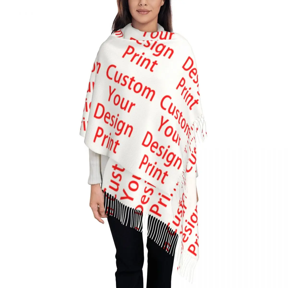 

Personalized Print Custom Your Design Scarf Men Women Winter Fall Warm Scarves Customized Logo Printed Shawl Wrap