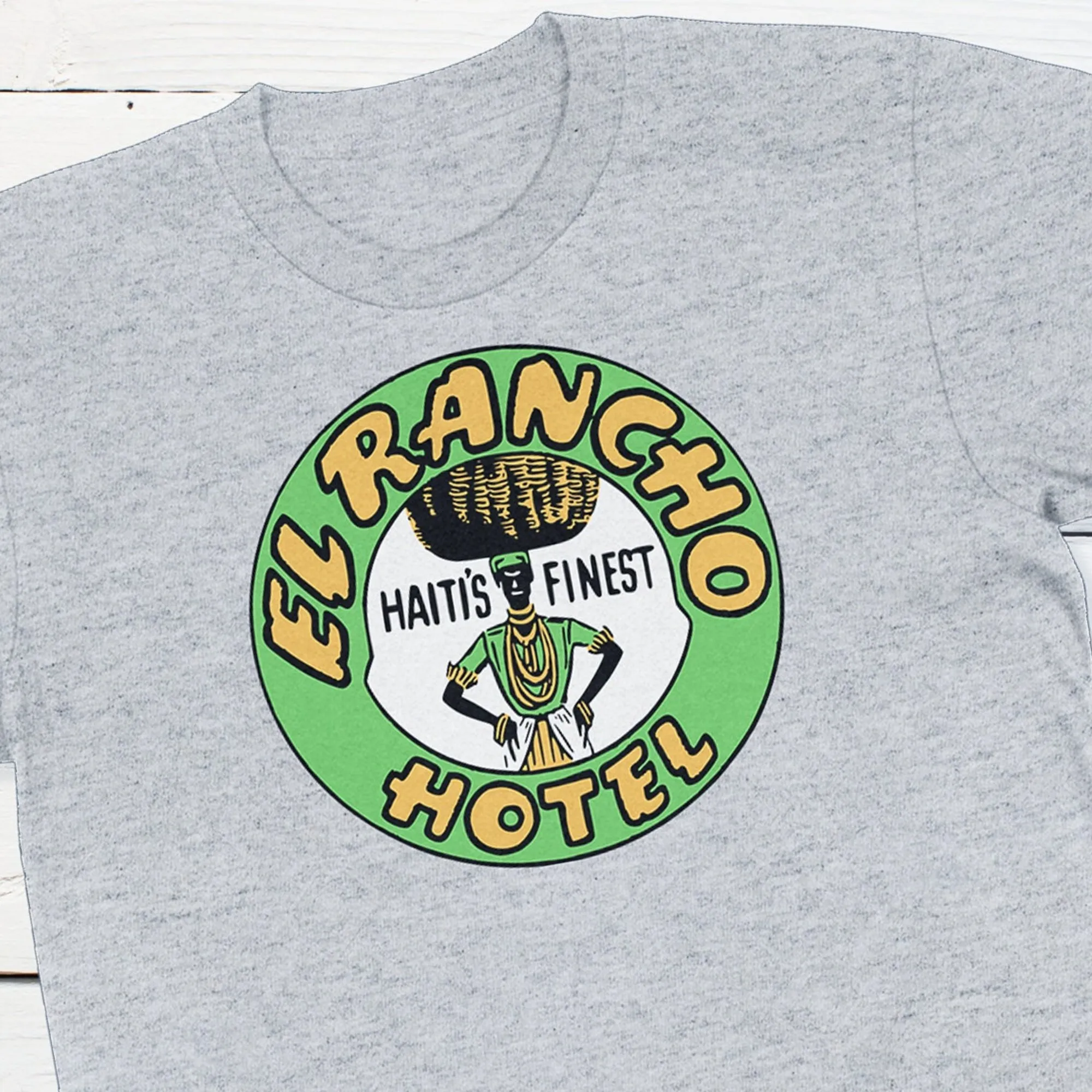 Haiti Shirt El Rancho Hotel Haiti's Finest Vintage Travel Sticker Tshirt Retro Haitian Luggage Label Port-Au-Prince