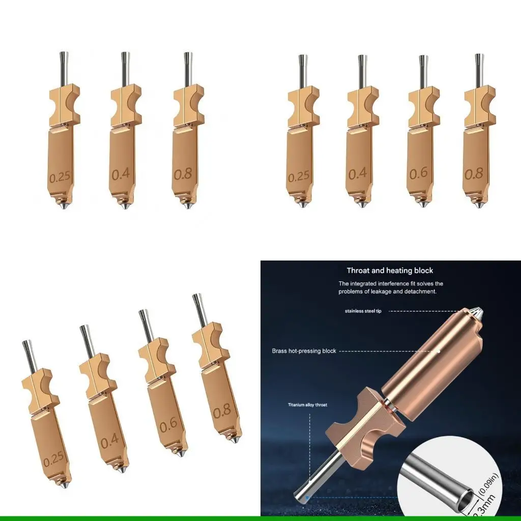 

U55C Набор из 4 сопел для принтера из закаленной стали. Стандартная резьба Устойчивость до