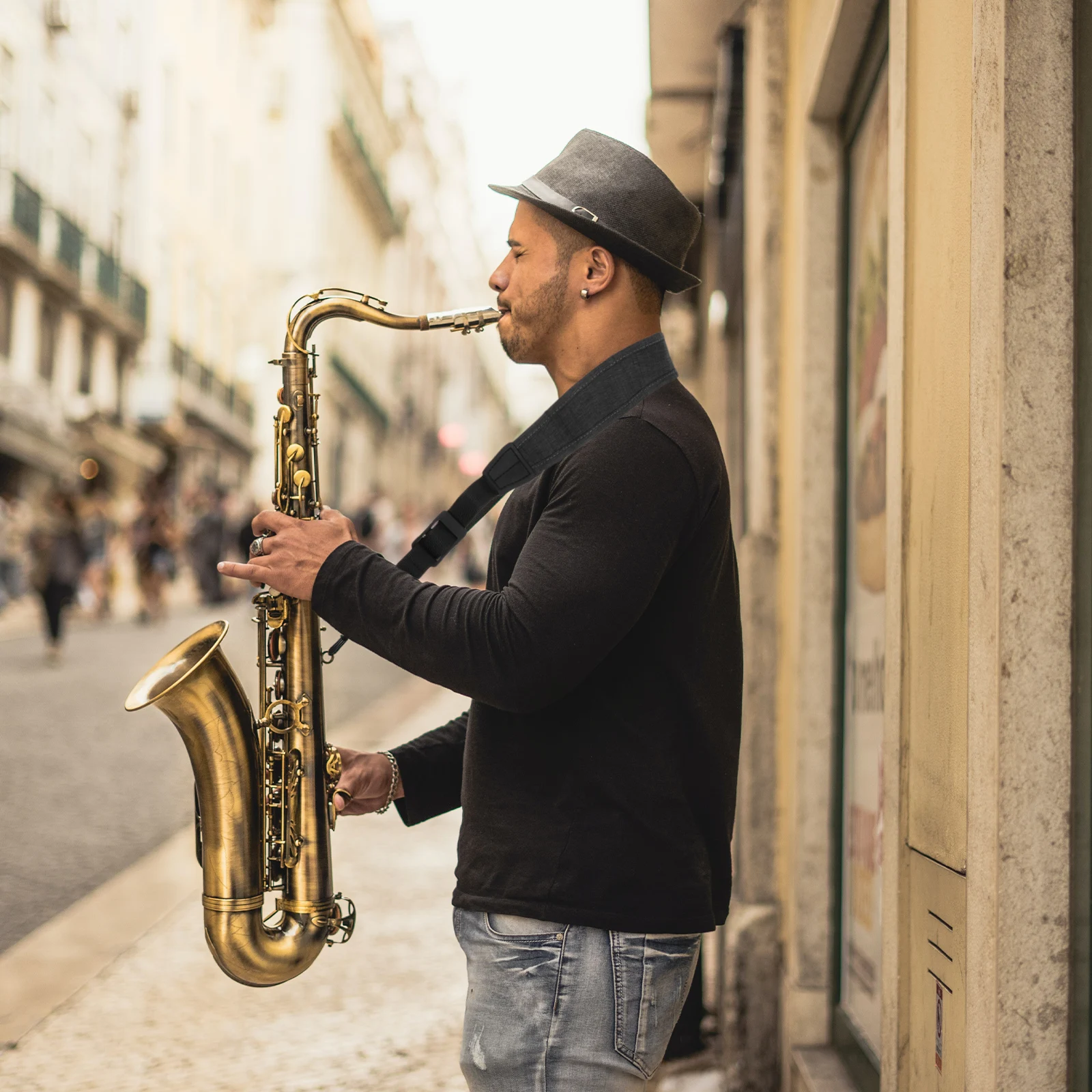 

Saxophone Neckband Durability Hanging Strap Thumb Sturdy Hook Accessory Oxford Cloth