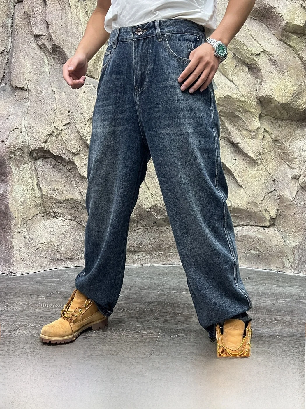 Jeans! Excellent Tailoring! Cotton Feel Stretch! 26 Spring Autumn Men's Fashion Washed Vintage Denim Long Pants