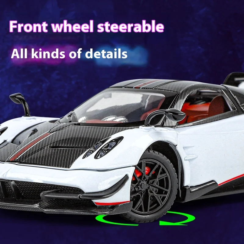 1:24 Scale Pagani Huayra Alloy Car Model with Retro Pull-Back Action, Perfect Kids Gift for Racing Fans & Display Collectibles