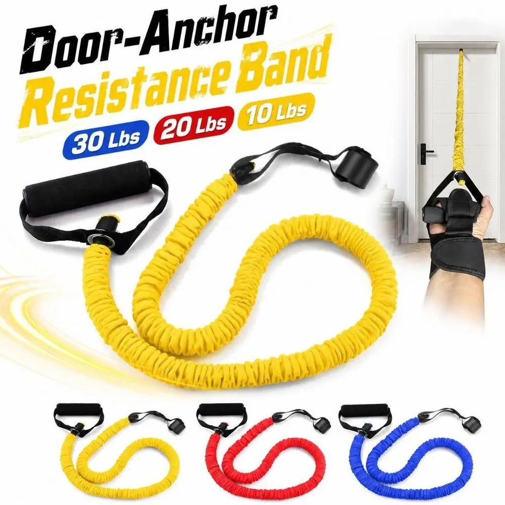 Handheld Door-Anchor Resistance Band 30 Lbs 20 Lbs 10 Lbs Elastic Pull Up Resistance Strap Sturdy Durable