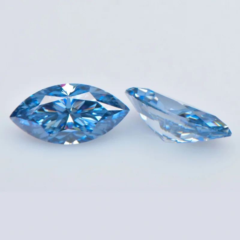 3CT Marquise Cut Moissanite Stone Royal Blue Gemstone Lab Grown Diamond Pass Diamond Tester Gemstone for DIY Jewelry Making