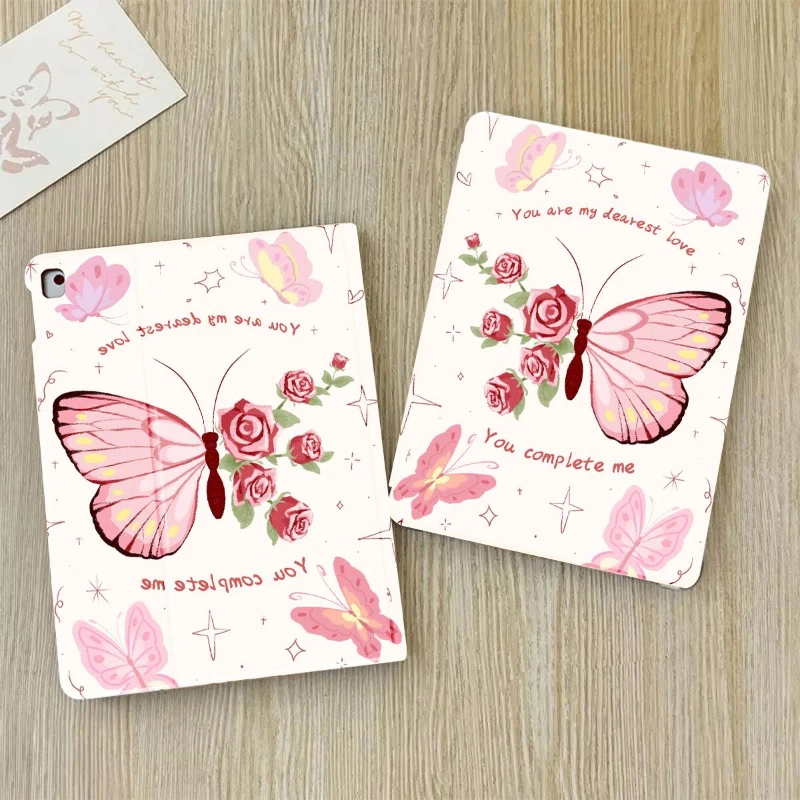 With Pencil Holder Cover for Ipad 10th Generation Case 10.2 7th 8th 9th Gen IPad Air 5 4 10.9 Cases Ipad Mini 6 Pretty Butterfly