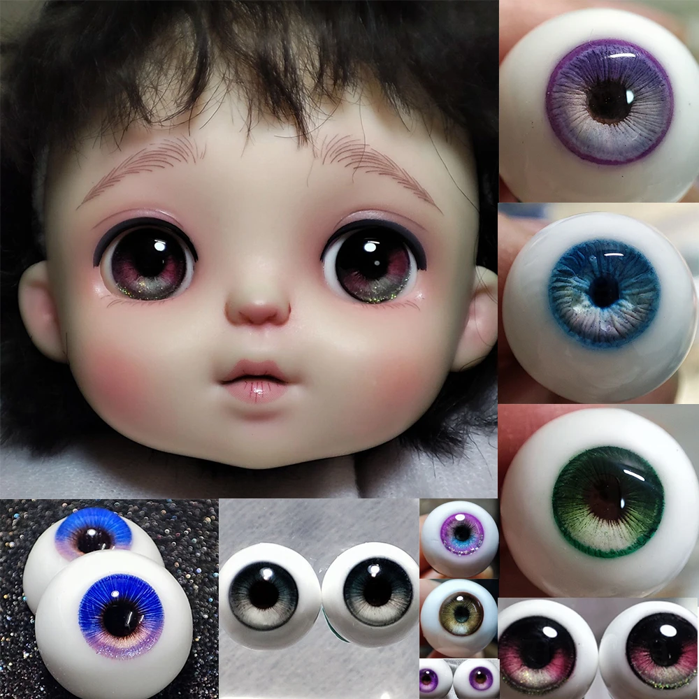 Doll Eyes Resin DIY Handmade Doll Accessories Eyeball 10/12/14/16/18mm For 1/4 1/6 1/8 1/3 Uncle Doll BJD OB11 Plaster Eyes