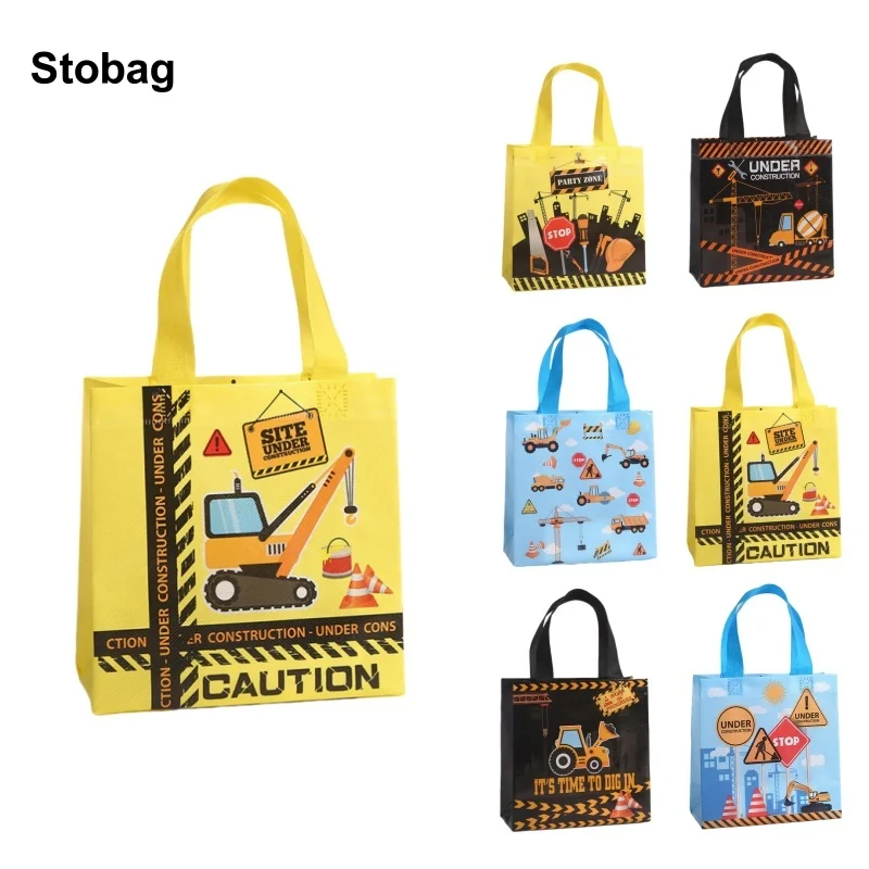 

StoBag 8/20pcs Cartoon Non-woven Tote Bags Fabric Gift Package Kids Children Waterproof Storage Reusable Pouch Birthday Party