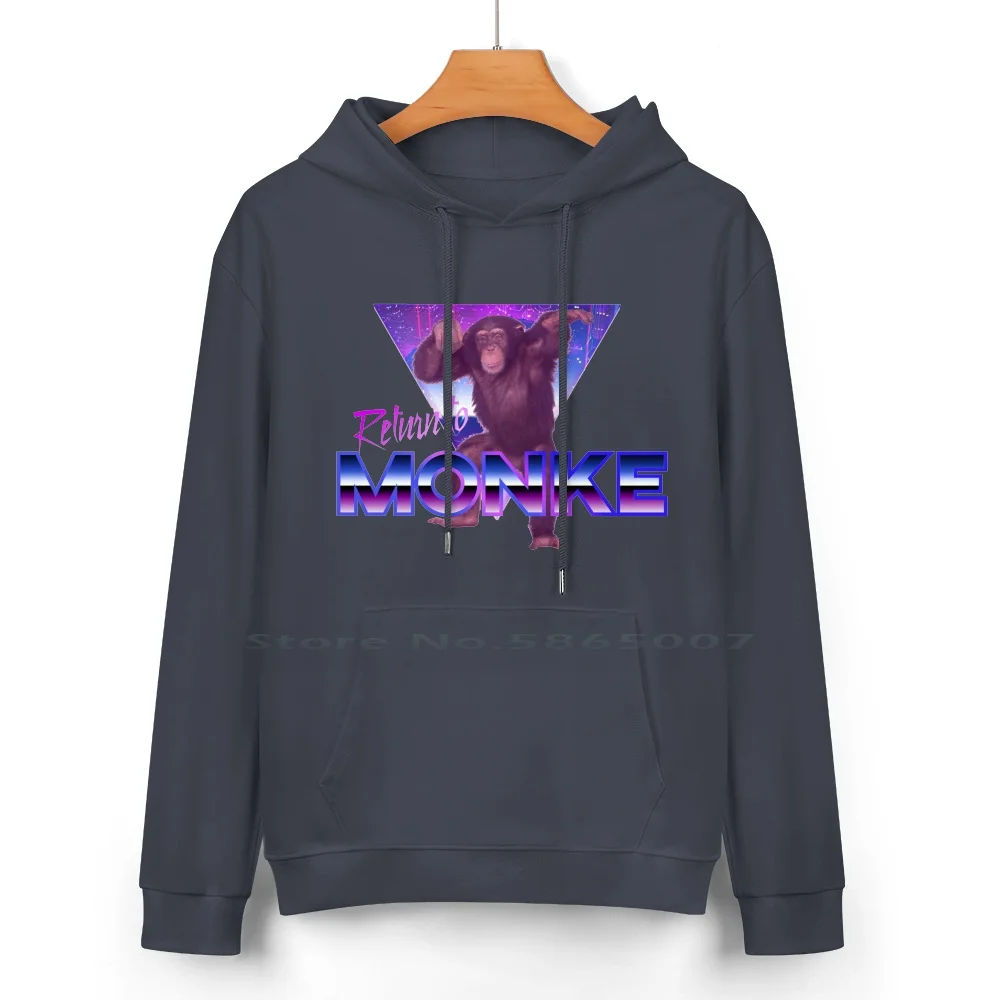 Reject Humanity ; Return To Monke ( 80s Aesthetic ) Cotton Hoodie Sweater 24 Colors Return To Monke Reject Humanity Chimp Zone