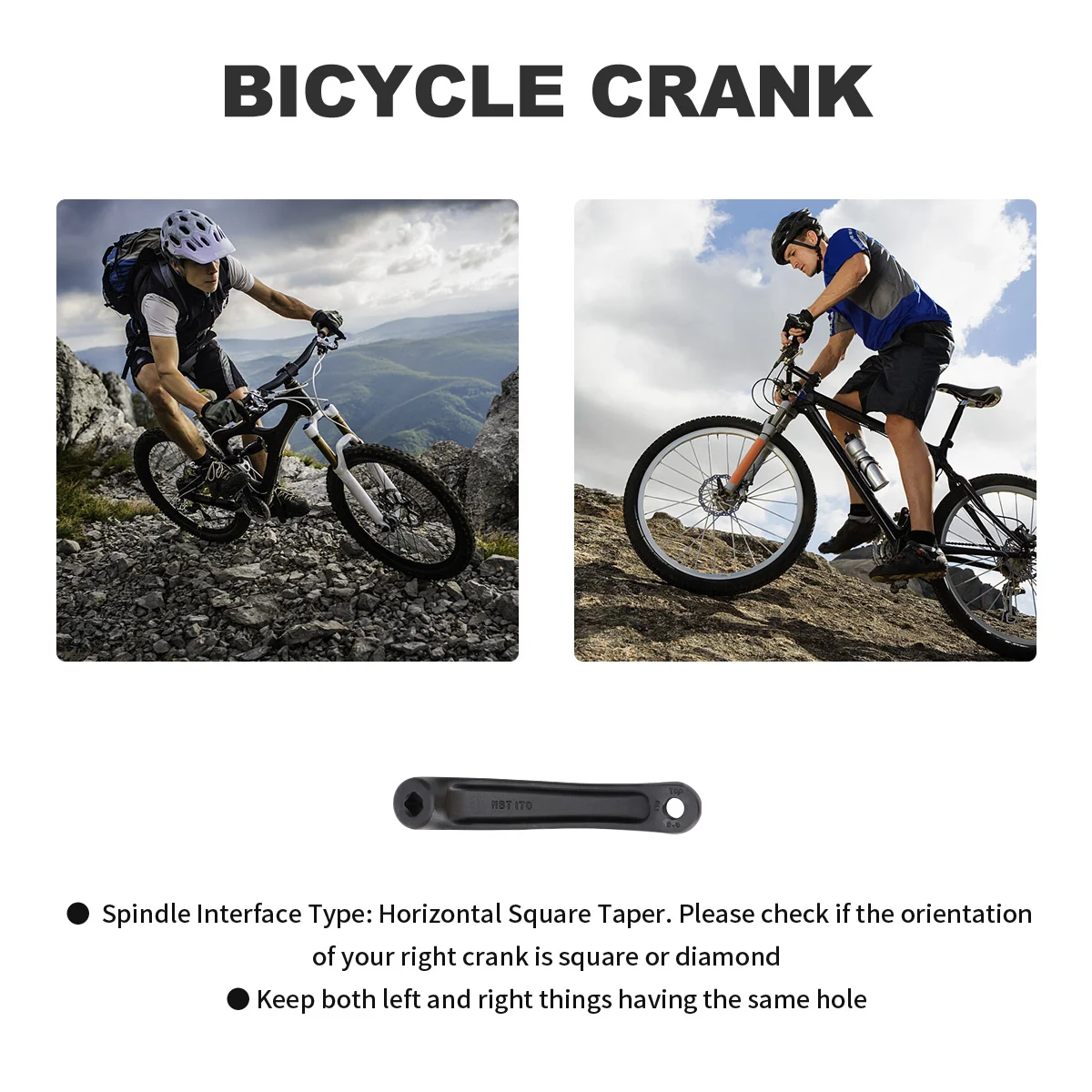 

Bicycle Crank 170Mm Aluminum Alloy Horizontal Square Taper For Road Mountain Folding Bike Left Right Crank Cycling Repair