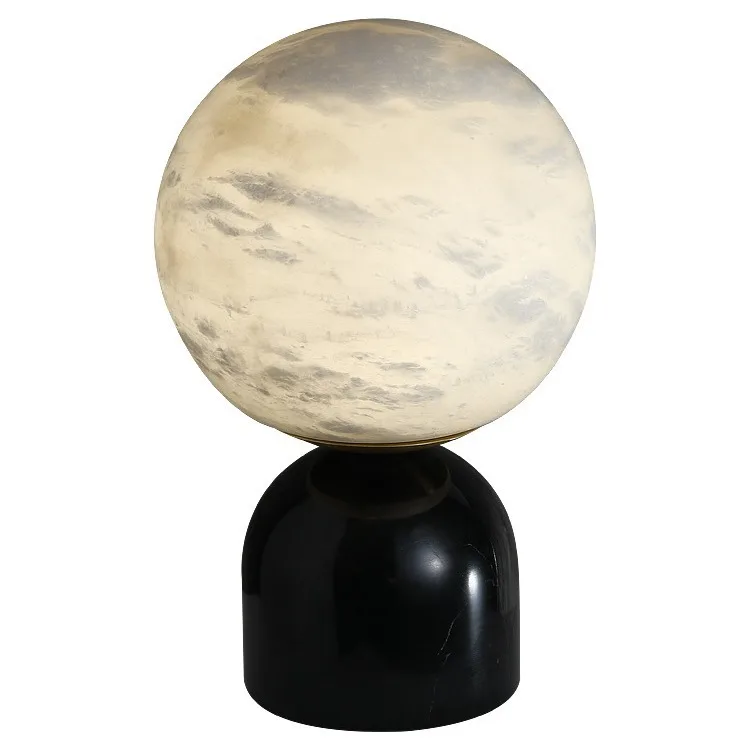 

Cross-border Spanish snowflake stone marble table lamp designer modern light luxury living room bedroom decoration atmosphere li