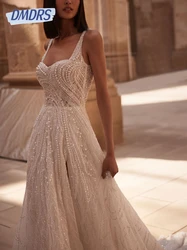 Exquisite Corset Wedding Dresses Pearls Glitter A-line Dress For Bride Elegant Floor-length Customized Gown Vestido De Novia