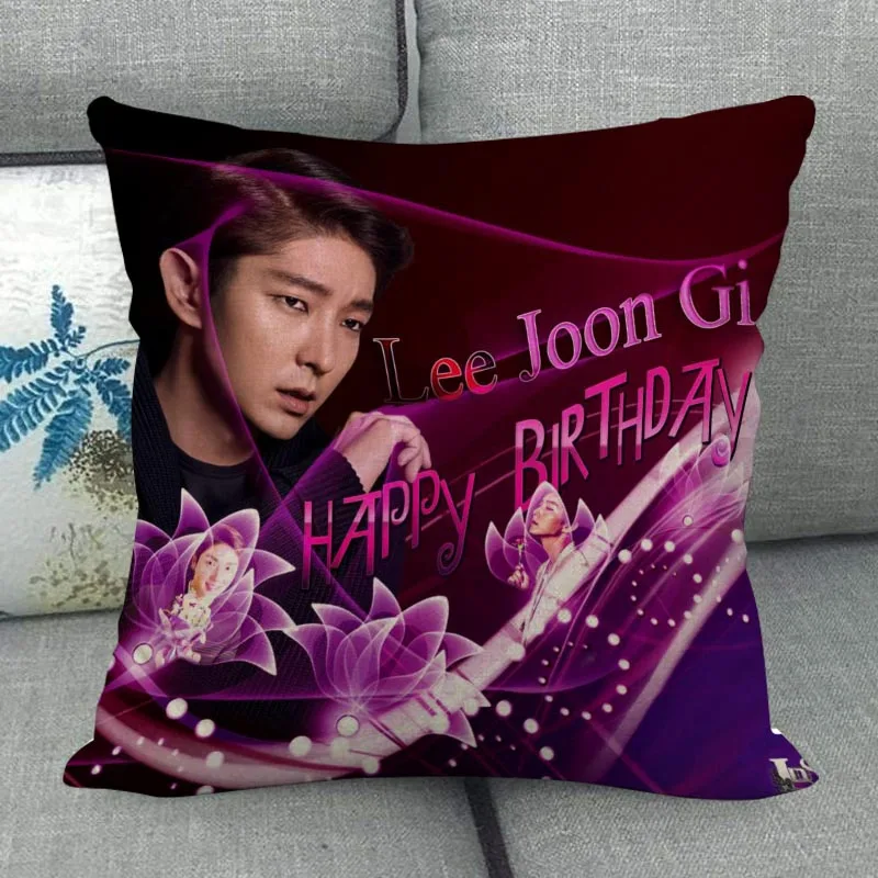 LEE JOON GI Pillowcase Home Textile Cotton Linen Fabric 45x45cm One Side Decoration Pillow Cover New WJY12.25