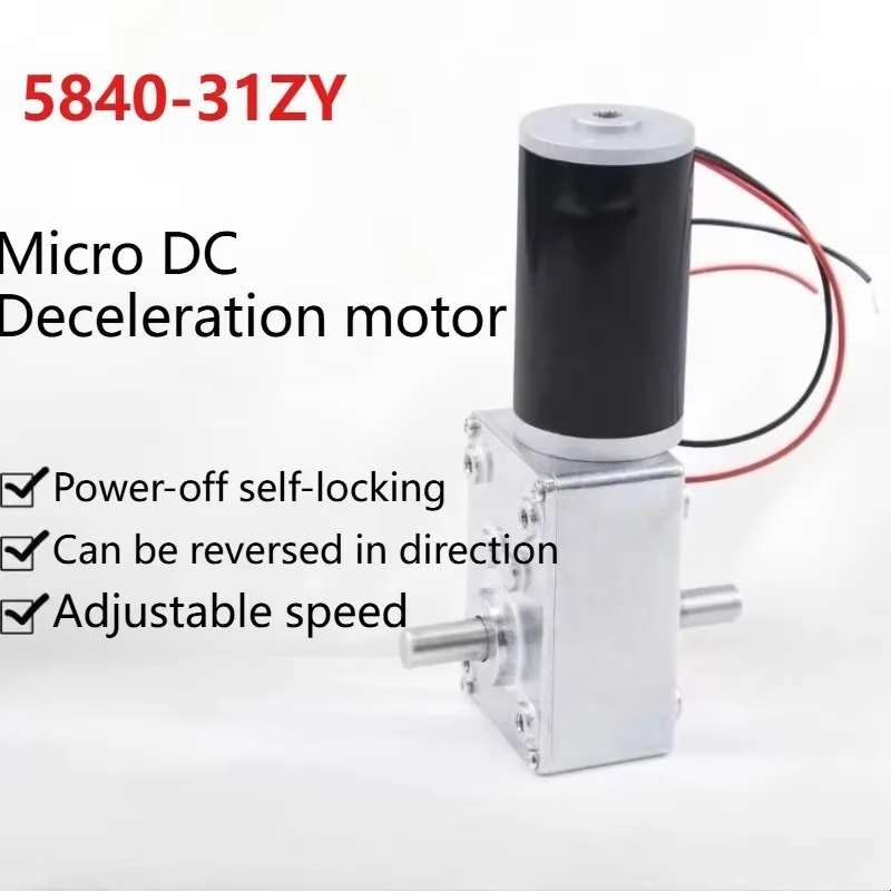 5840-31ZY DC 12V 24V Dual Shaft Motor+ Bracket+Speed+Controller+Power Supply High Torque  Worm Turbo Reduction Gear Motor