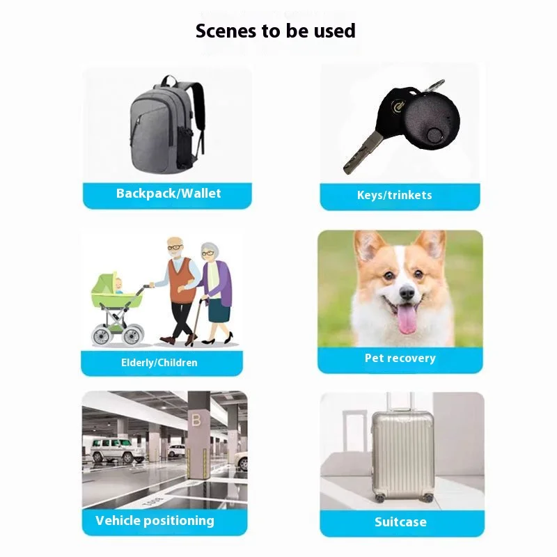 Мини-бирка с брелоком для ключей для домашних животных, автомобильный смарт-GPS-трекер, совместим с Apple Find My APP, для детей и пожилых людей, антипотеря