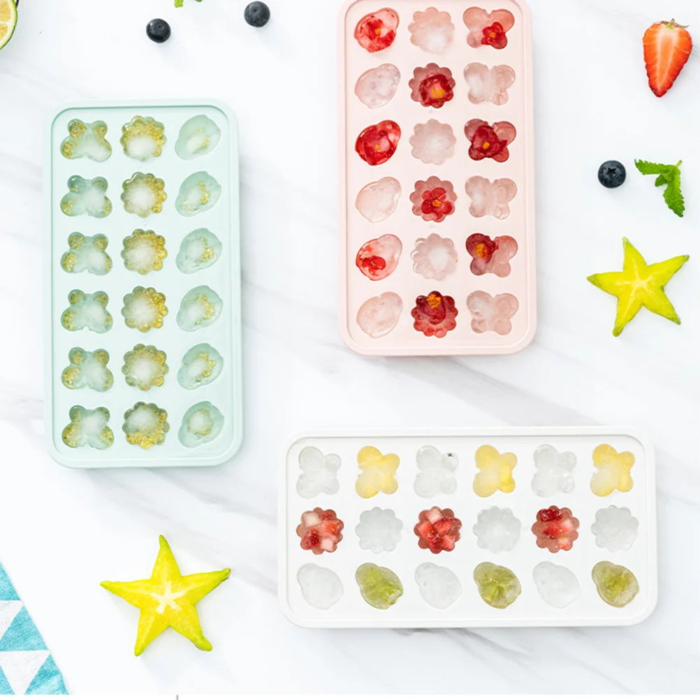 

2pcs Cube Mold Silicone Ice Maker For Home Diy Pudding Jelly Candy Making Practical Lattice Design Ice Making Box Kitchen Bar