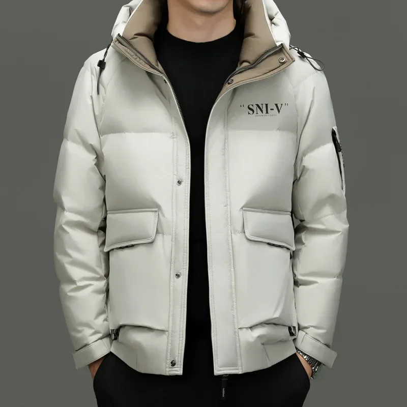 

Down Jacket Men's 2023 Winter New Workwear Large Pocket Casual Fashion Korean Version Trend Jacket