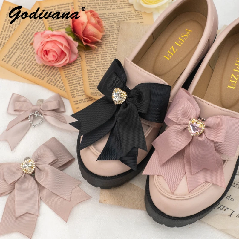 Handmade Pearl Rhinestone Shoe Clips Mine Series Mass-Produced Uniform Shoes Flip Flops Buckle Lolita Shoe Accessories