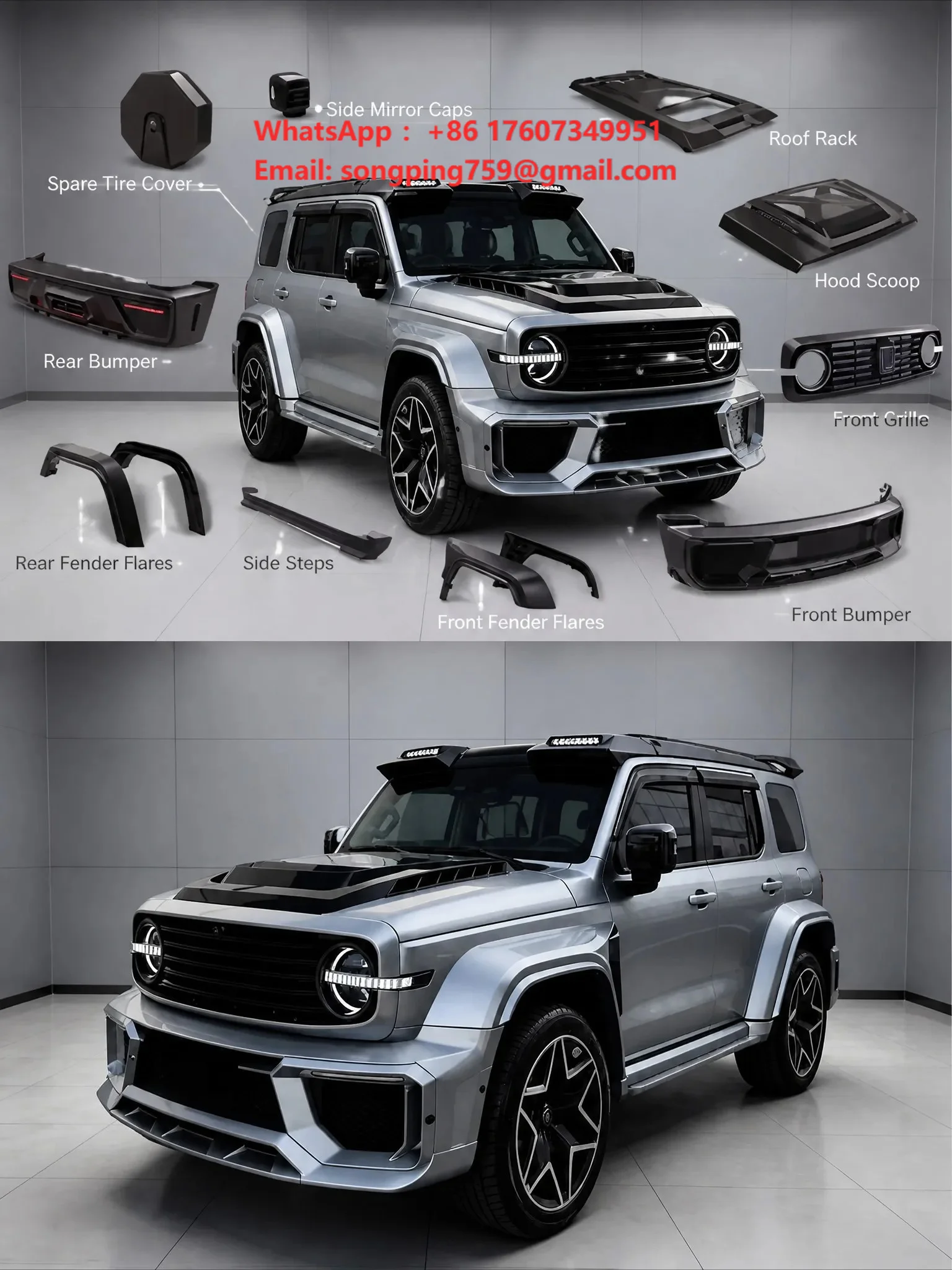 TANK 300 Accessories Mars City Body Kit Full Set Front Rear Bumper Fender Hood OEM Mold No Drill