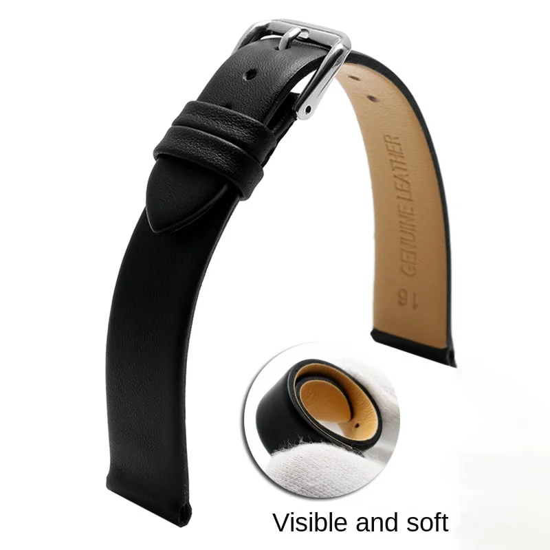 Leather watch strap men and women For all brands watchs for Movado Museum Ultra thin soft 10mm 12mm 14mm 16mm 18mm wristband