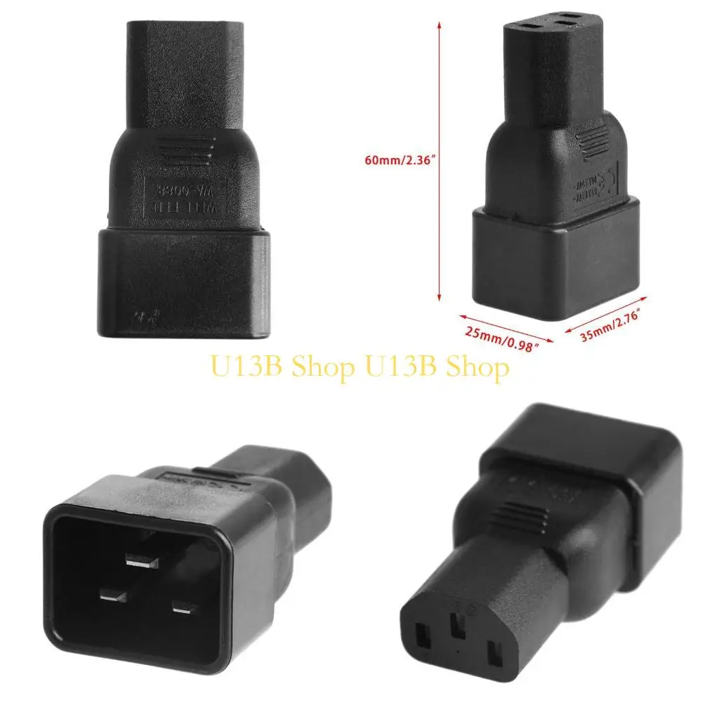 U13B C13 to C20 Adapter IEC 320 AC Plug Converter Adaptor Plug Conversion Adapter