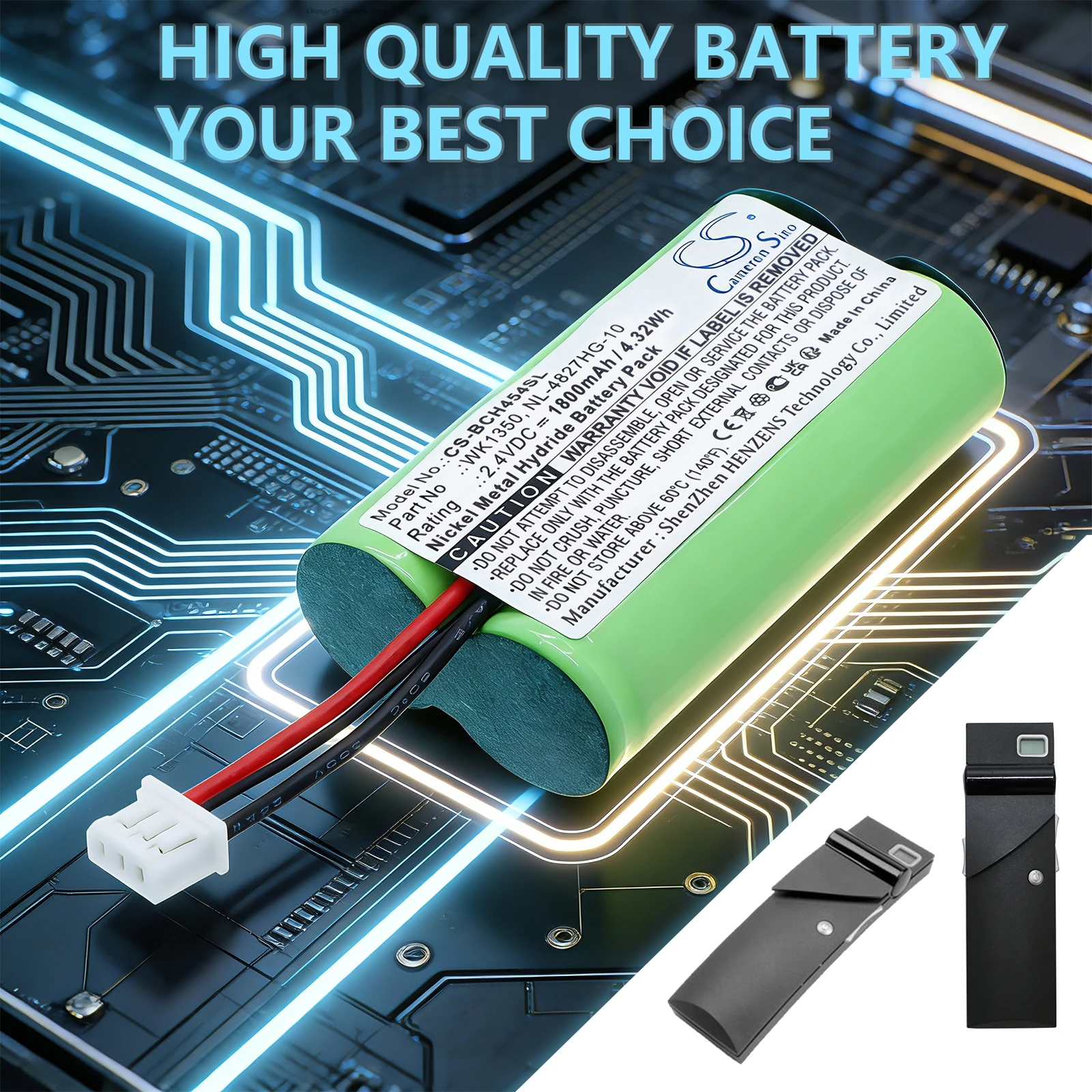 Replacement 2.4V 1800mAh Wireless Headset Battery BP 6001 for SHURE DIS digital IR receivers, For Bosch LBB 4540 Integrus Pocket