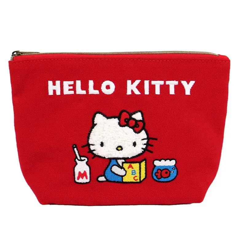 Borsa portaoggetti alla moda Sanrio Hello Kitty in stile retrò con ricamo Anime Cat borsa a una spalla abbinata al portafoglio dei cartoni animati