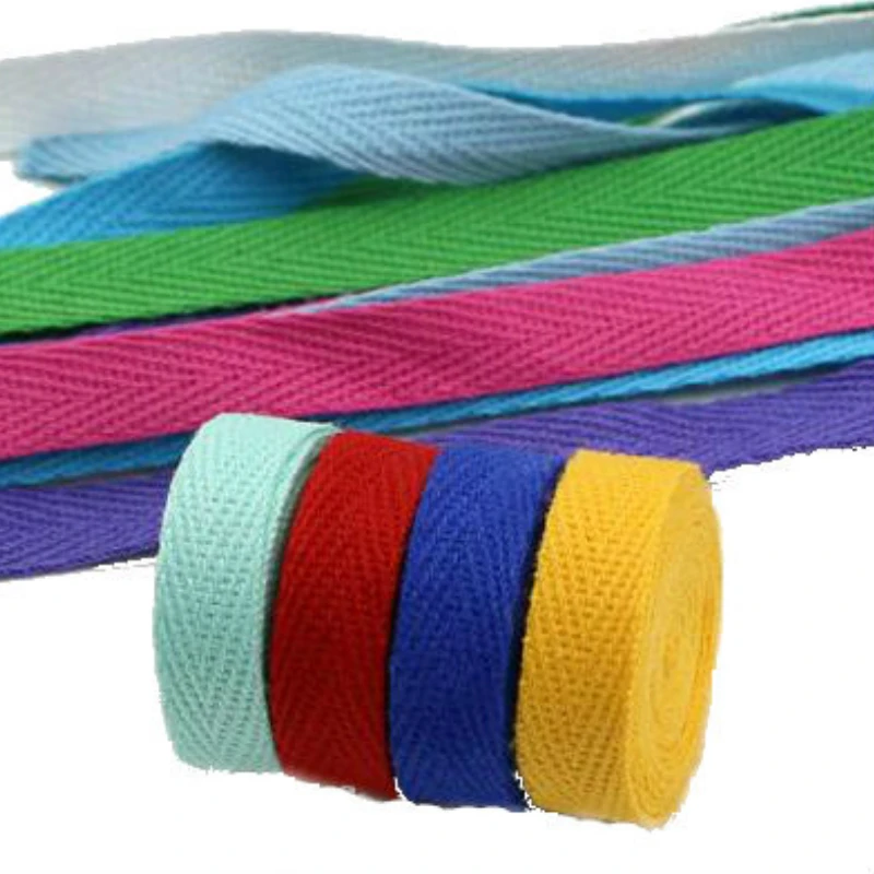 50Yard/roll 10mm Chevron Cotton Ribbon Webbing Herring BonebindingTape Lace Trimming For Packing Accessory DIY