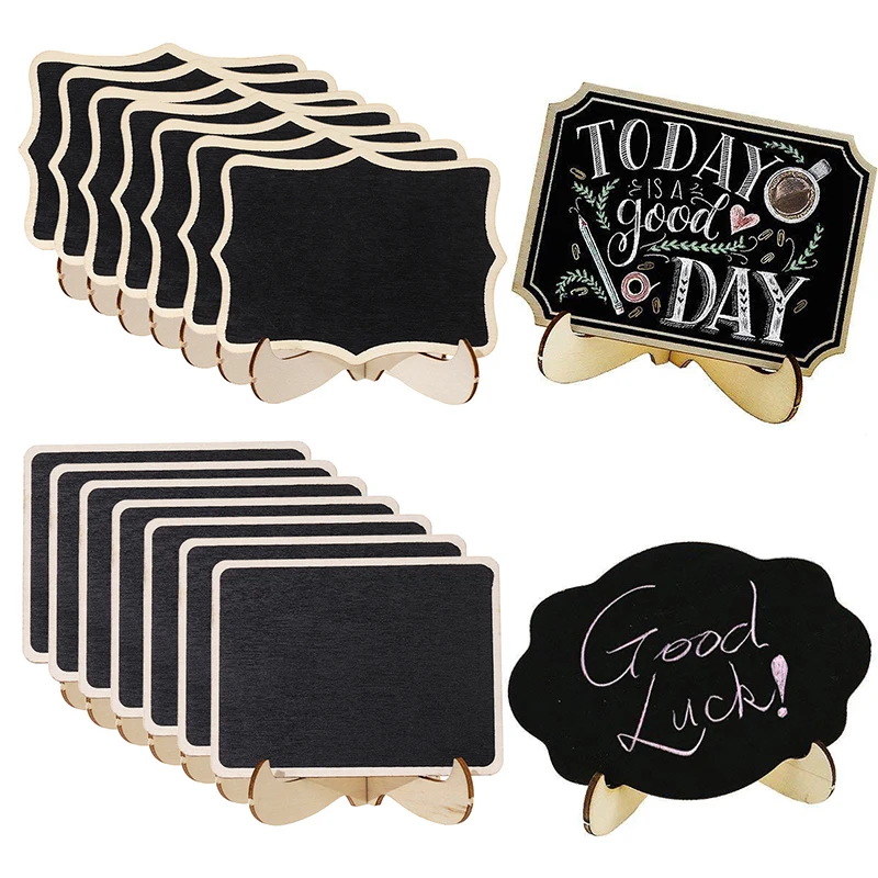 1/5/10Pcs Mini Blackboard Clips Chalkboard Labels With Easel Wooden Portable Blackboard for Weddings Birthday Message Memo Decor