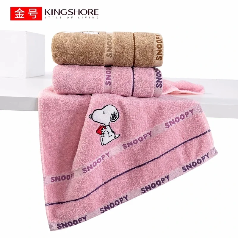 72X34cm Miniso Snoopy Cotton Towel Cute Dog Bath Towel Super Soft Home Bathroom Washing Hand Face Towel