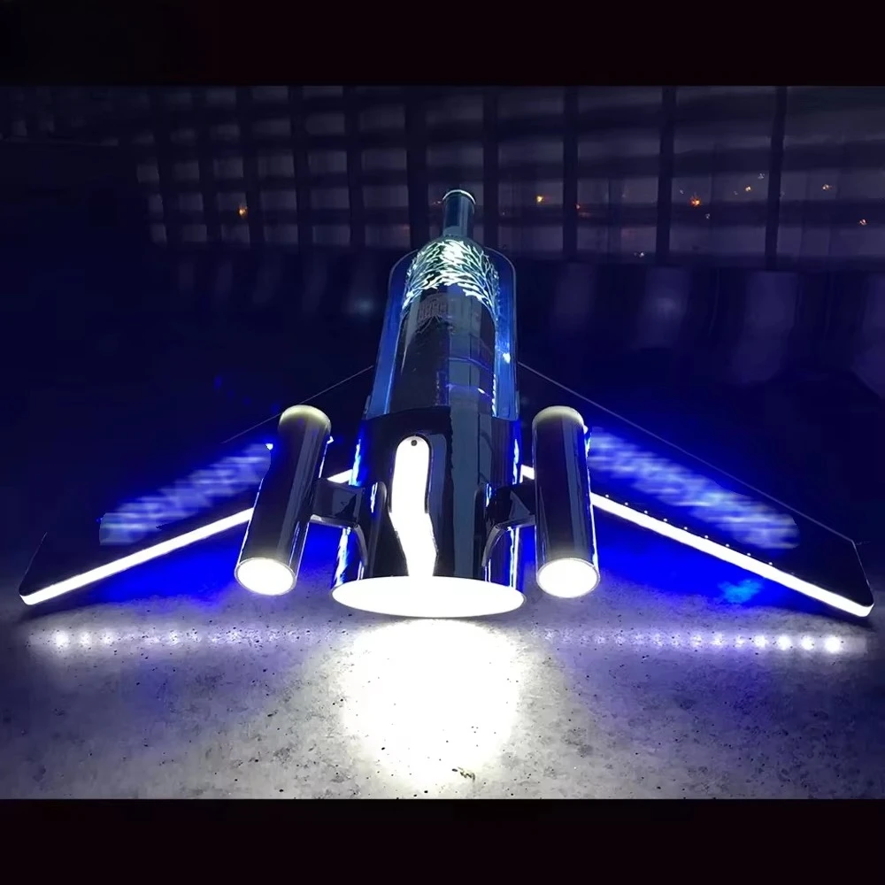 Champagne Bottle Demonstrator Glory Service Tray Nightclub Portable Plane Shape Tray Advertising Charging Light Emitting Diode