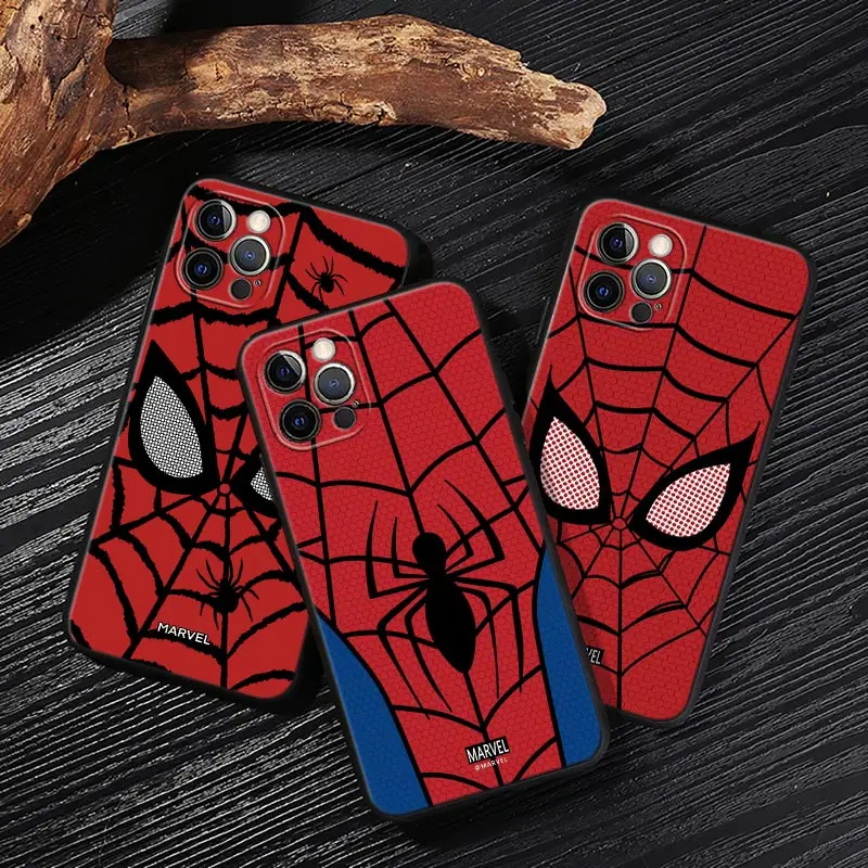 

Marvel Spiderman Spider Eyes Case For iPhone 17 16 15 14 13 12 11 Pro Max Plus Cover For iPhone 17 Pro 17E Air 16e Protect Funda