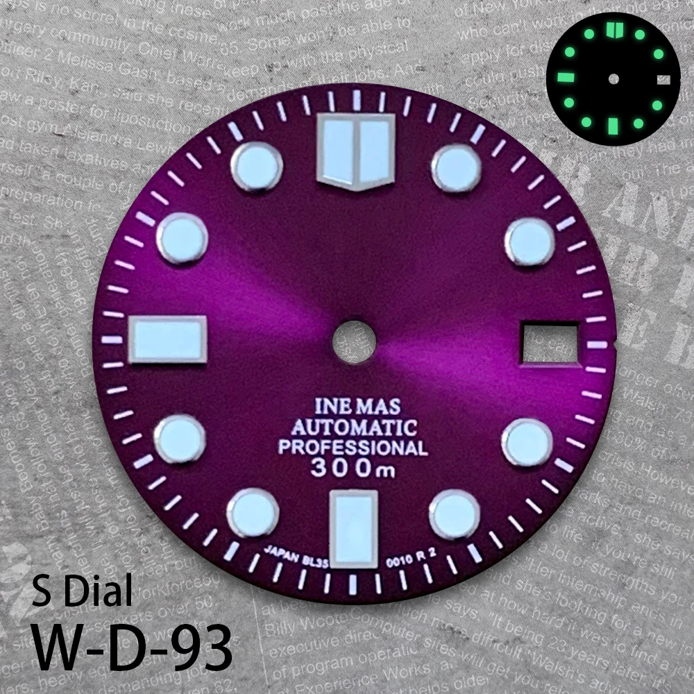 28.5 مللي متر المينا S شعار أمة الله الهاتفي مناسبة لحركة NH35/NH36 الأخضر مضيئة ساعة عالية الجودة تعديل الملحقات